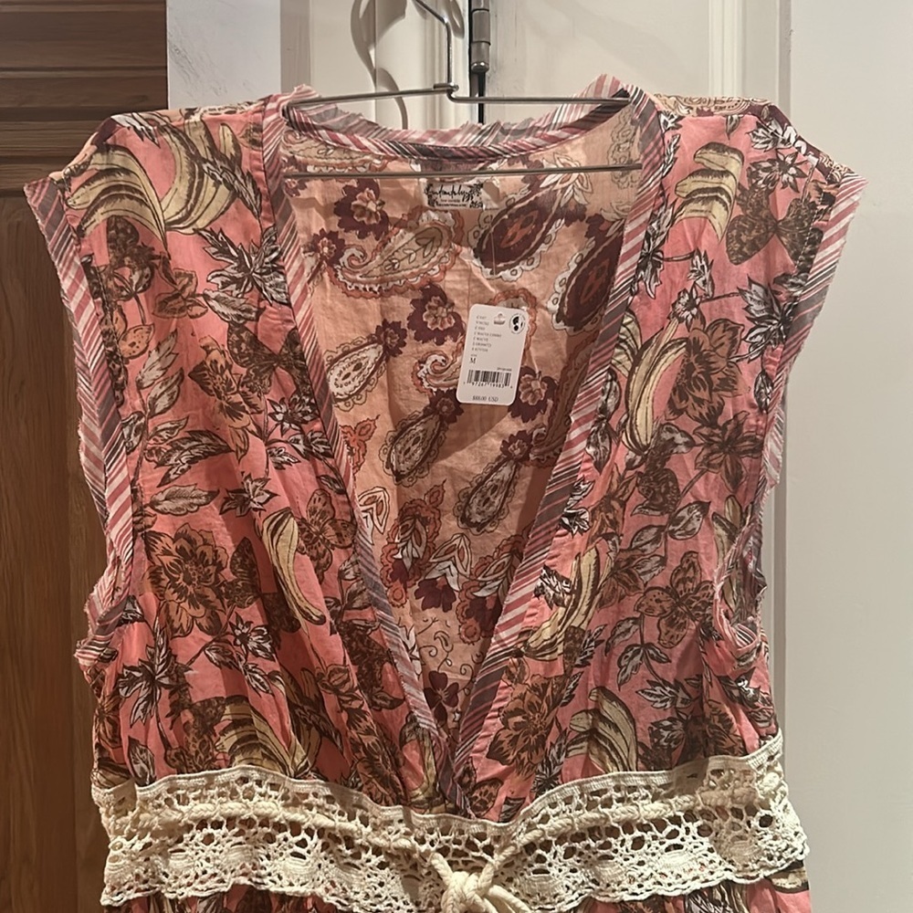 🎀 NWT FREE PEOPLE Watching Waves Print Romper medium - Picture 6 of 12
